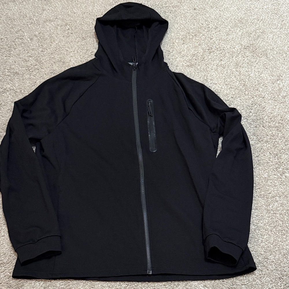 Men's Black Full Zip Hooded Jacket